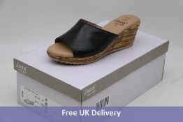 Four pairs of Jana Women's Leather Mules, Black, 1x UK 4, 2x 6, 1x 6.5