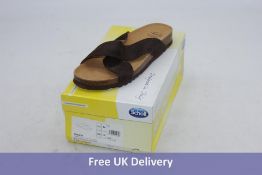 Mens Scholl Tangor Crossed Flip Flops, Dark Brown, UK 10