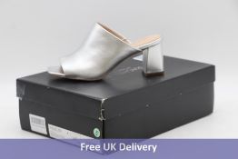 Rachel Zoe Mila Peep Silver Toe Mule, Black, UK 6