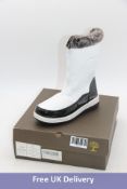 Ausland Woman's 7628 Midcalf Zipping Snow Boots, White/Black, UK 5. Box damaged