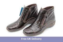 Pavers Women's Leather Ankle Boots, Brown, Size 7, No Box