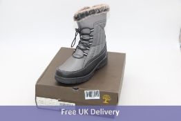 Ausland Woman's Drawstring Midcalf Snow Boots, Grey, UK 6