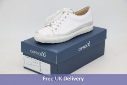 Two pairs of Caprice Women's Manou Patent Leather Trainers, White/Silver, 1x UK 3.5, 1x 4