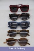 Five Ace & Tate Sunglasses, 1x Allen Slate, 1x Byron Maple Syrup, 1x Brigitte Red Velvet, Heather Co