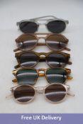 Five Ace & Tate Sunglasses, 1x Paul Smoke, 1x Byron Maple Syrup, 1x Hudson Caramel Havana, 1x Monty
