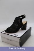 Three pairs of Nine West Women's Nylah Sandals, Black, 1x 7W, 2x 8W. Boxes damaged