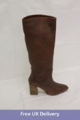 Ravel Lumsden Brown Leather Heeled Knee High Boots, UK 5