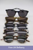 Five Ace & Tate Sunglasses, 1x Monty Chocolate Chip, 1x Dexter Chameleon, 1x Liz Midnight, 1x Benjam