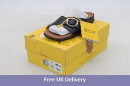 Strive Gavi Soft Sandal, Classic, Natural Leather, Metallic Navy, UK 5. Box damaged