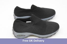 Three HKR Womens Trainers with Memory Foam, Black, UK 6