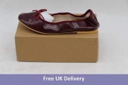 Marie Etoile Seoul Women's Light Ribbon Flat Shoes, Burgundy, Size 235