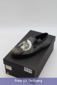 Dolce & Gabbana Character Print Loafers, Black/White, Size 7.5