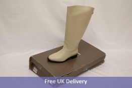 DUO Pattern less Women's Leather Boots, Winter White, UK 6. Box damaged
