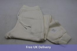 Thom Browne Contrast-Trim Ribbed Striped Pants, White, Size 0