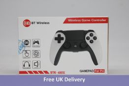 Four BT Wireless Game Pads For P4, Black/White, STK-4003L