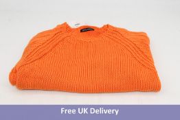 Faber Woman Knitted Jumper, Long Sleeves, Round Neck, Orange, Size 58cm