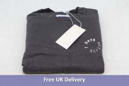 Two 7 Days Active Monday Crewneck Sweater, Dark Grey, Small