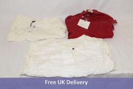 Three AMS Pure Women's Pullover Tops to include 1x Sona Top, Cream, UK 10, 1x Sils Top-Button Blouse