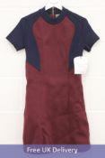 Cedric Charlier Dress Navy/Burgundy, UK 10