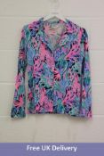 Lilly Pulitzer Women's Elsa Top Bringing Mermaid Back High Tide Navy Size S