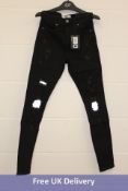 Two Sixth June Denim With Reflective Holes, Black, 31
