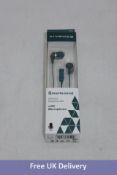 Ten Vivanco Smartsound Petrol Earphones, Blue With Mic