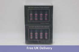 Two Monica Ivani, Artist Signature Series Eyebrow Pigments Box Sets, Four 10ml Bottles Per Set To In