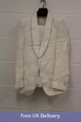 Suitsupply Men's Two Piece Havana Pure Linen Tuxedo Suit, Off White, Jacket Size 34 and Trousers 30W