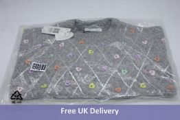 Oui Women's Jumper With Hearts Grey Size 34