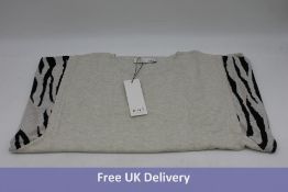 Oui Animal Print Women's Sweater, White/Black, EU 42