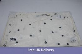 Four Fabienne Chapot Frida Collar Floral Embroided Blouses, Cream, Size 34