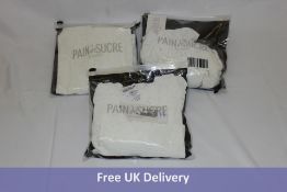 Three Pain De Sucre Bunak 80 Ecume Long Sleeved Tops, White to include 1x Size XS, 1x Size S, 1x Siz
