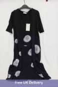 Two Foil Dyeing Art Dress, Navy Mix, Size S