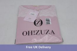 Oh!Zuza Classic Lace Chemise Button Nightdress, Pink/Purple, UK L