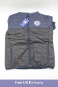 Two Chelsea FC Men's Padded Jacket, Navy/Black, UK Size S