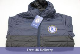 Five Chelsea FC Padded Jackets, Navy/Black, Small