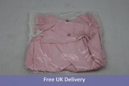 Five PHI Clothing Baby Girls Romper With Lace Detail, Pink, UK 36M