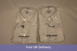 Three Seidensticker White Long Sleeve Non-Iron Shirt, Large 42