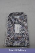 Eton Men's Contemporary Fit Dress Shirt, Blue/Orange Pattern, EU 41 / 16