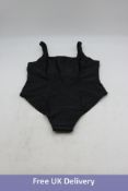 Carvico/Manola 0027-BLAL 1 Piece Classic Black Swimsuit, Size L