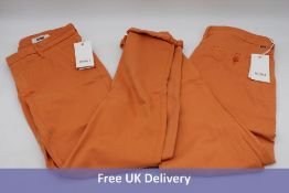 Two Pairs Reiko Chino/Jeans Sandy 2 Basic, Orange Crush, Size 30