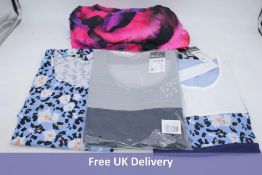 Four Ulla Popken to include 1x Women's Swimsuit, Rose, US Size 32, 1x Women's Pearl Accent Tunic, Na