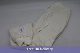 Thom Browne Chunky Honeycomb Pique 4 Bar Stipe Sweat Pants, White, Size 0