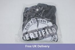 Three Rahfish 100 Percent Certified Battle Tested Hoodie, Black, UK S