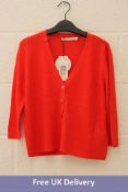 Two Oui Fine-Knit Cardigan With Mother-Of-Pearl Buttons, Red Size 36