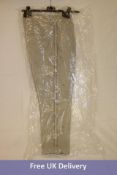 Oui Women's Trousers, Light Grey with Glitter Side Stripe, UK Size 14