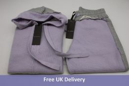 Zoe Jordan Cashmere Track Suit, Grey Lilac, 30 Percent Cashmere 70 Percent Wool, Medium Large