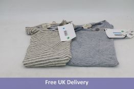 Two Brooksfield Men's T-Shirts, Large to include 1x Striped Linen Blend Jersey, Cream and Grey, 200A