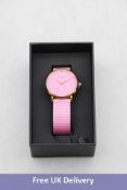 Woman's Coluri Kahlo In Pink Watch, Pink Fabric Strap