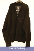 Art Comes First Men's 'A' Distressed Wool Blend Cardigan, Black, Medium/Large